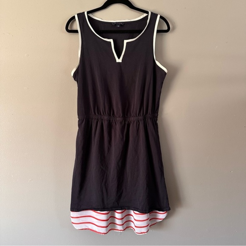 Tommy Hilfiger Elastic Waist V-Neck‎ 100% Cotton Dress | Red + White + Blue